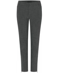 Cro - Broeken ,Grijs ,Leer Houtskool Melange Broek Met Ritsdetails - Lyst