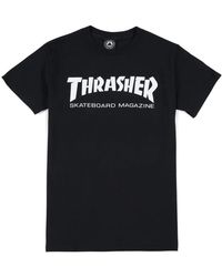 Thrasher - Tops ,Zwart ,Katoen Skatemag Tee T-Shirt Zwart/Wit - Lyst