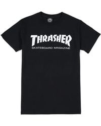 Thrasher - Tops ,Zwart ,Katoen Skatemag Tee T-Shirt Zwart/Wit - Lyst