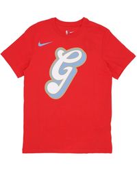 Nike - Fitness ,Rood ,Katoen City Edition Logo T-Shirt - Lyst