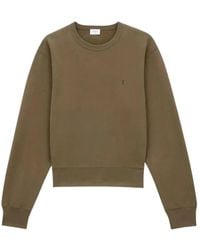 Saint Laurent - Hoodies & Sweatvesten ,Groen ,Katoen Sweatshirt - Lyst