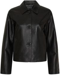 Notyz - Lamsleren Jas Met Knoopsluiting - Lyst