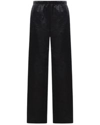 Givenchy - Broeken ,Zwart ,Leer Crinkled Wide Leg Broeken - Lyst