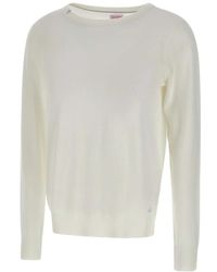 Sun 68 - Truien & Vesten ,Wit ,Katoen Basic Sweater - Lyst