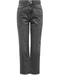 ONLY - Graue baumwoll jeans reißverschluss - Lyst