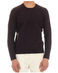 Drumohr - Truien & Vesten ,Bruin ,Wol Bruine Wol Crewneck Sweater Zachte Touch - Lyst