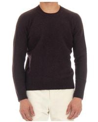 Drumohr - Truien & Vesten ,Bruin ,Wol Bruine Wol Crewneck Sweater Zachte Touch - Lyst