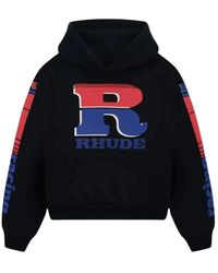 Rhude - Hoodies & Sweatvesten ,Zwart ,Split Petrol Logo Hoodie Vintage - Lyst