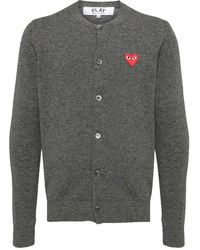COMME DES GARÇONS PLAY - Sudadera Gris Con Parche De Logo, Mujer, Talla - Lyst