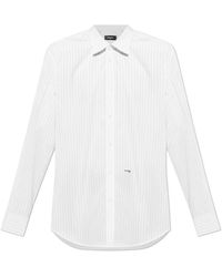 DSquared² - Overhemden ,Wit ,Katoen Overhemd Met Een Gestreept Patroon - Lyst