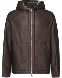 Yves Salomon - Alpes lederjacke mit integrierter kapuze - Lyst