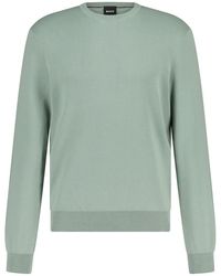 BOSS - Feinstrick pullover regular-fit rundhals - Lyst