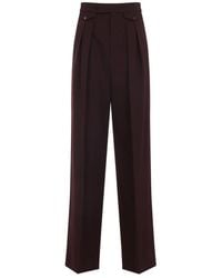 Chloé - High-Rise Gathered Pants - Lyst