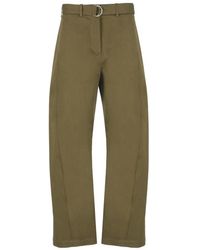 MSGM - Pantaloni in viscosa verdi con passanti per cintura - Lyst