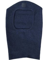 Acne Studios - Accessoires ,Blauw ,Wol Gebreide Wollen Muts Met Logopatch - Lyst