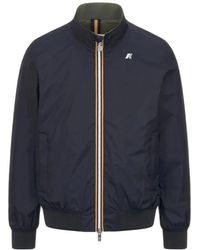 K-Way - Jassen ,Blauw ,Nylon Arsene Plus. 2 Double - Lyst