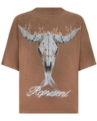 Represent - Tops ,Bruin ,Katoen Oversized T-Shirt - Lyst