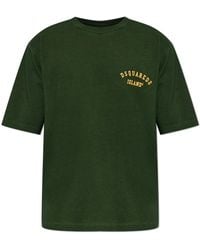 DSquared² - Tops ,Groen ,Katoen Logo T-Shirt - Lyst