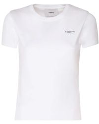 Coperni - Tops ,Wit ,Katoen Katoenen T-Shirt Met Ronde Hals - Lyst
