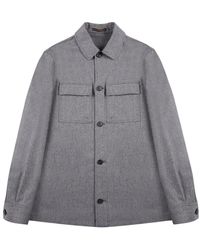 Slowear - Jassen ,Grijs ,Wol Surchemise Flanelle - Lyst