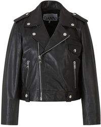 Ganni Biker Jacket - Zwart