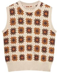 Summum - Truien & Vesten ,Veelkleurig ,Katoen Retro Gehaakte Mouwloze Top - Lyst