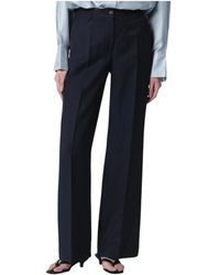 P.A.R.O.S.H. - Broeken ,Blauw ,Leer Pantalone Rania - Lyst