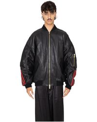 adidas - Fitness ,Zwart ,Leer Chavarria Leren Bomberjack - Lyst