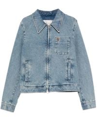 Ami Paris - Jassen ,Blauw ,Katoen De Coeur Zipped Jacket - Lyst