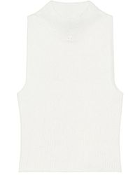 Courreges - Tops ,Wit ,Witte Logo Mouwloze Top - Lyst