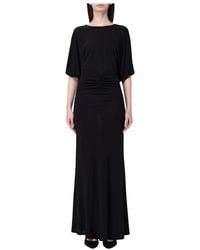 Twinset - Elegantes Schwarzes Kleid Mit Spitzen-Detail - Lyst