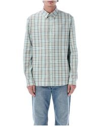 Off-White c/o Virgil Abloh - Overhemden ,Groen ,Katoen Geruit Flanellen Overhemd - Lyst