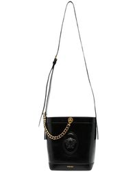 Versace - Pivot Mini Leren Bucket Bag - Lyst