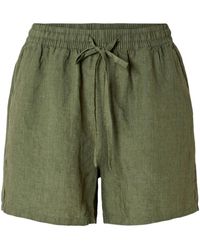 SELECTED - Schwarze leinen-bermuda-shorts - Lyst