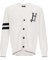 Herno - Truien & Vesten ,Wit ,Katoen Cardigan Van Katoen Met H-Logo - Lyst