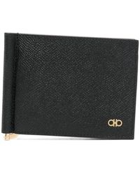 Ferragamo - Schwarzes Leder Bi-Fold Geldbörse Gancini - Lyst