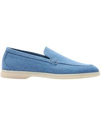SCAROSSO - Ludovica acciaio scamosciata loafers - Lyst
