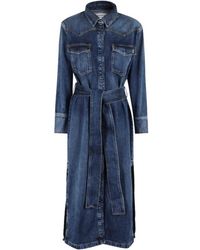 ICON DENIM - Kleedjes ,Blauw ,Katoen Ellen Jurk - Lyst