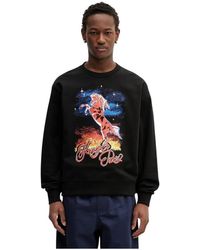 KENZO - Hoodies & Sweatvesten ,Zwart ,Katoen Graphic Print Crewneck Sweatshirt - Lyst