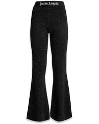 Palm Angels - Broeken ,Zwart ,Polyester Gebreide Broek - Lyst