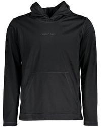 Calvin Klein - Hoodies & Sweatvesten ,Zwart ,Polyester Sportieve Hoodie Met Lange Mouwen - Lyst