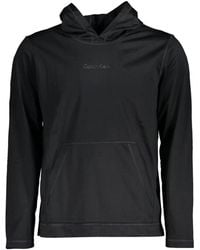 Calvin Klein - Hoodies & Sweatvesten ,Zwart ,Polyester Sportieve Hoodie Met Lange Mouwen - Lyst