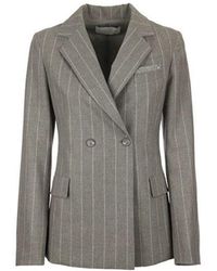 Fabiana Filippi Beta Flannel Jacket, Striped - Grijs