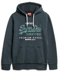 Superdry - Hoodies & Sweatvesten ,Zwart ,Katoen Vintage Logo Hoodie Van Zwart Katoen - Lyst