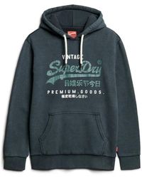 Superdry - Hoodies & Sweatvesten ,Zwart ,Katoen Vintage Logo Hoodie Van Zwart Katoen - Lyst