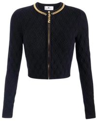 Elisabetta Franchi - Viscose Blend Cardigan - Lyst
