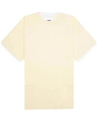 Jil Sander - Tops ,Katoen T-Shirt Van Katoen Met Korte Mouwen En Ronde Hals - Lyst