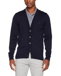 Lacoste - Truien & Vesten ,Blauw ,Wol Wollen Cardigan Trui - Lyst