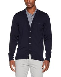 Lacoste - Truien & Vesten ,Blauw ,Wol Wollen Cardigan Trui - Lyst