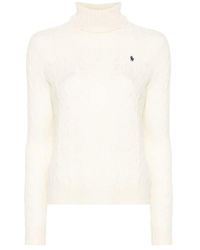 Ralph Lauren - Woll- und kaschmir-zopfmuster-rollkragenpullover - Lyst